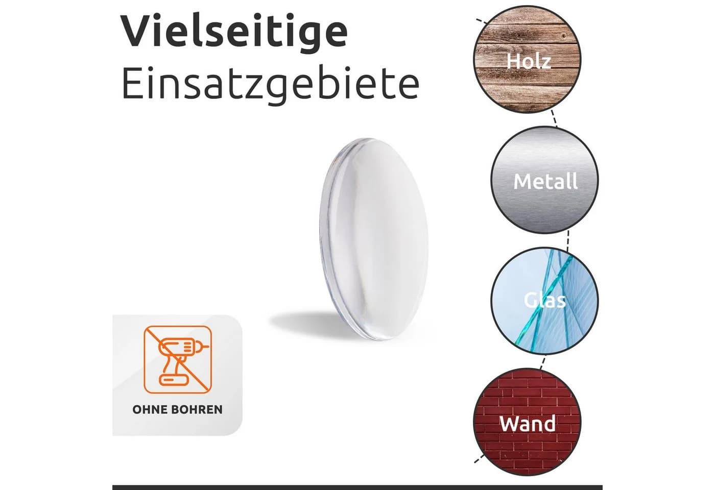 ECENCE Türstopper Wand 6x Selbstklebend Transparent 50mm - Bild 5