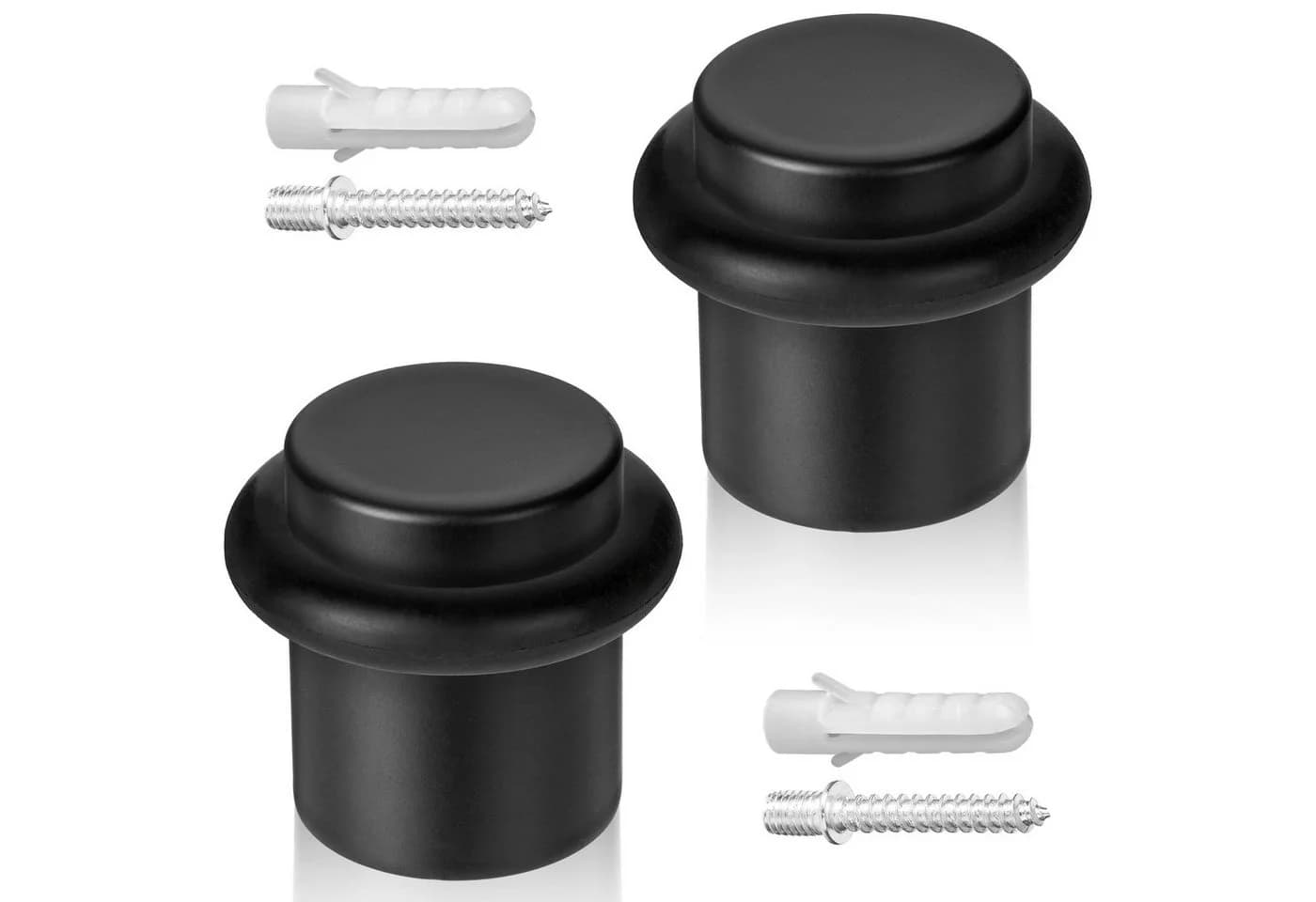 ECENCE Bodentürstopper 2x Edelstahl Schwarz mit Gummiring - Bild 2