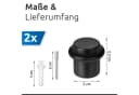 ECENCE Bodentürstopper 2x Edelstahl Schwarz mit Gummiring Bild 4