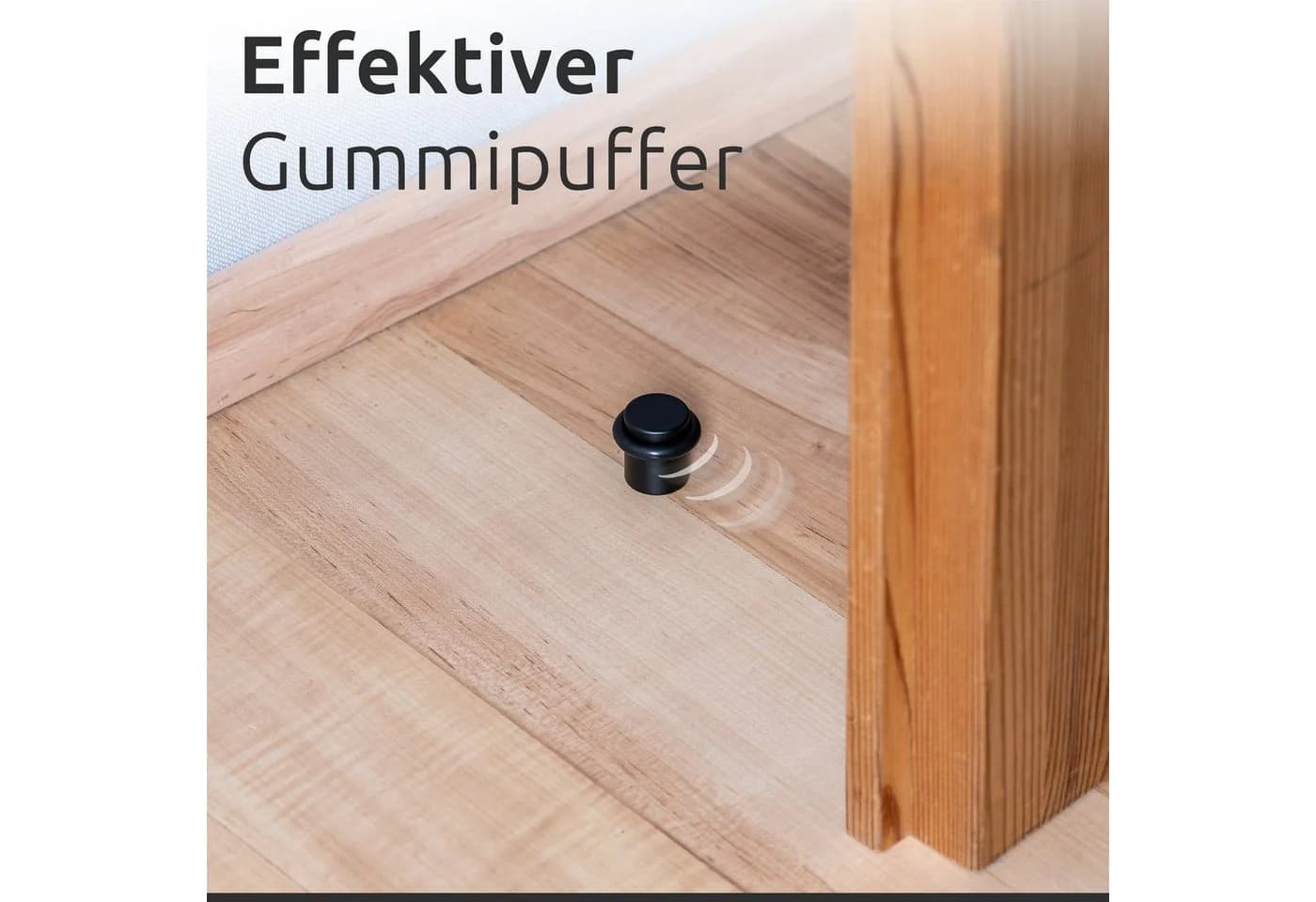 ECENCE Bodentürstopper 2x Edelstahl Schwarz mit Gummiring - Bild 5