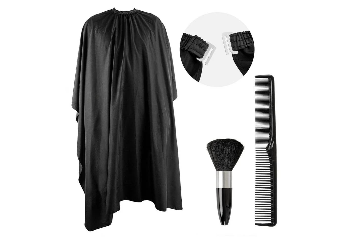 ECENCE Friseurumhang mit Kamm und Nackenpinsel Schwarz - Bild 2
