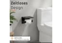 ECENCE Toilettenpapierhalter Schwarz Edelstahl 304 mit Ablage Bild 3