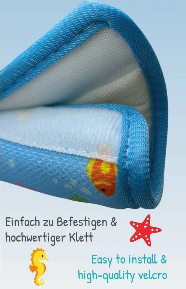 HECKBO Schlafkissen Kinder Auto Gurtschutz Meerjungfrauen Motiv - Bild 3