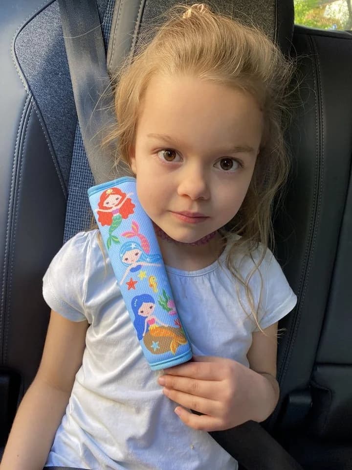 HECKBO Schlafkissen Kinder Auto Gurtschutz Meerjungfrauen Motiv - Bild 5