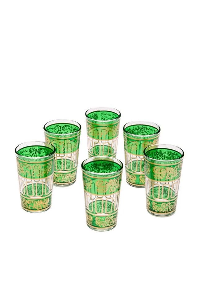 Marrakesch Orient & Mediterran Interior Teeglas 6er Set Grün Glas - Bild 2