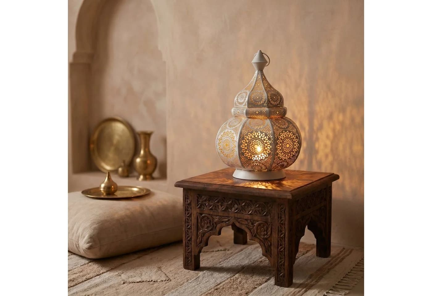 Marrakesch Orient & Mediterran Interior Teelichthalter Ziva Weiss Handarbeit - Bild 4