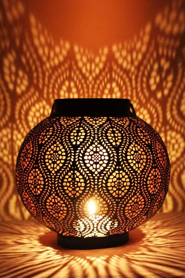 Marrakesch Orient & Mediterran Interior Teelichthalter Orientalisches Indisches Windlicht Bahadir Schwarz - Bild 3