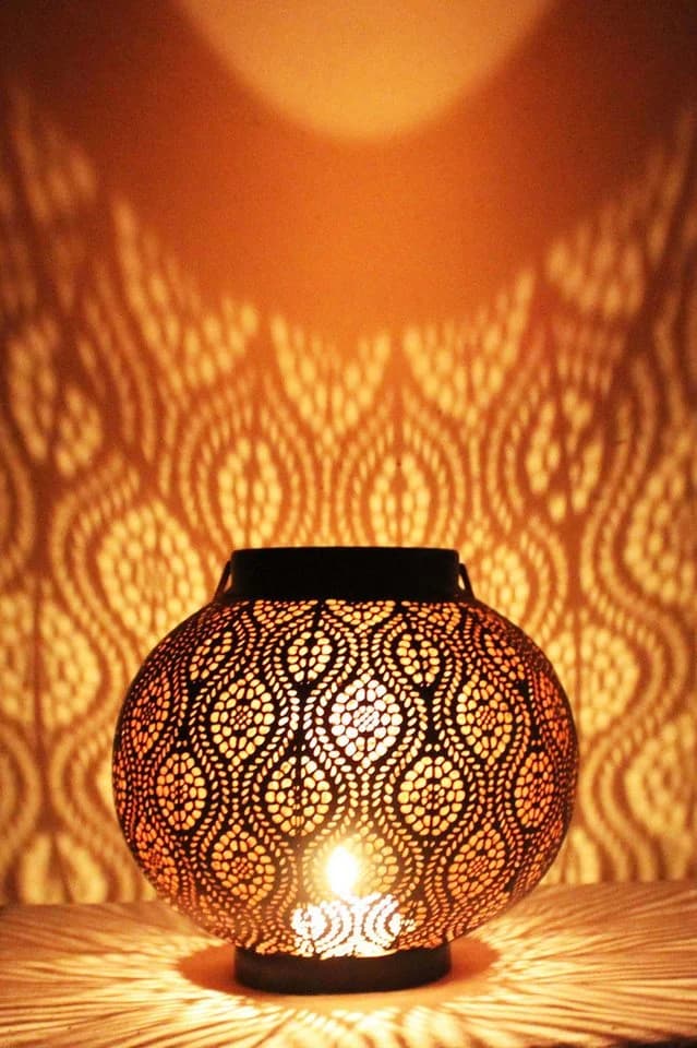 Marrakesch Orient & Mediterran Interior Teelichthalter Orientalisches Indisches Windlicht Bahadir Schwarz - Bild 4