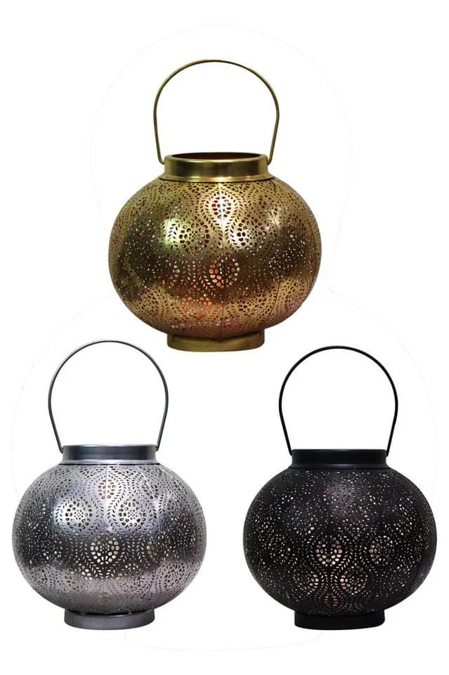 Marrakesch Orient & Mediterran Interior Teelichthalter Orientalisches Indisches Windlicht Bahadir Schwarz - Bild 5