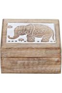 Marrakesch Orientalische Aufbewahrungsbox aus Massivholz Braun Handarbeit Bild 3