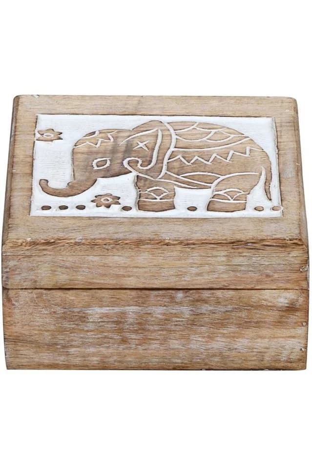 Marrakesch Orientalische Aufbewahrungsbox aus Massivholz Braun Handarbeit - Bild 3