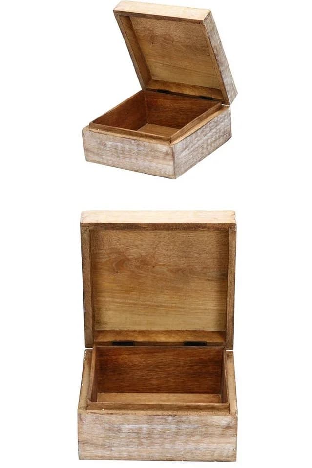 Marrakesch Orientalische Aufbewahrungsbox aus Massivholz Braun Handarbeit - Bild 5