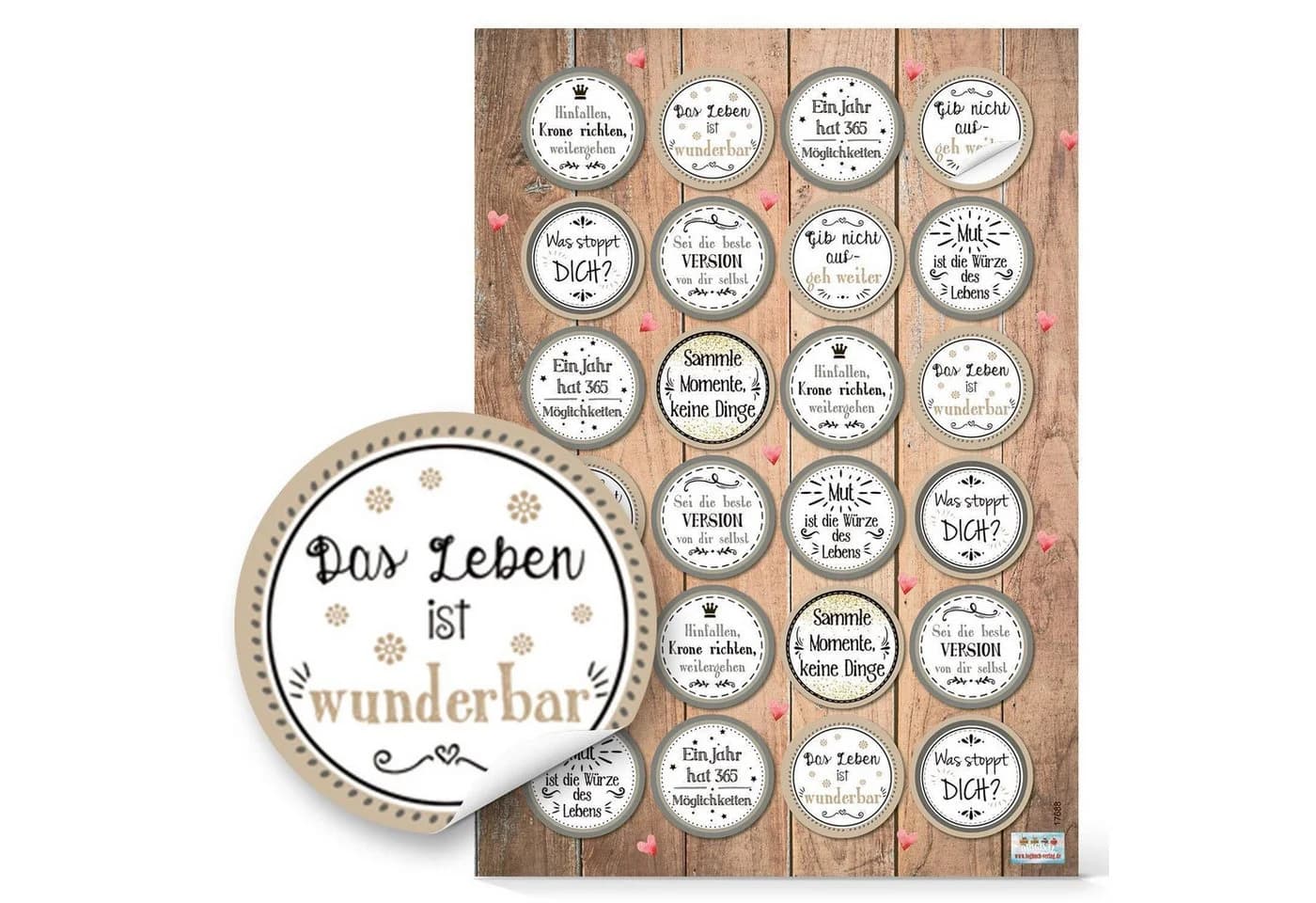 Logbuch-Verlag Großes Sticker Set mit 6 x 24 Aufklebern - Motivationssticker