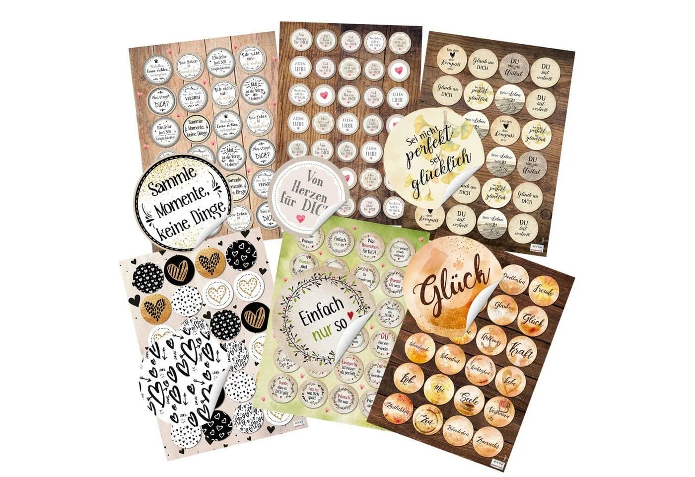 Logbuch-Verlag Großes Sticker Set mit 6 x 24 Aufklebern - Motivationssticker - Bild 2