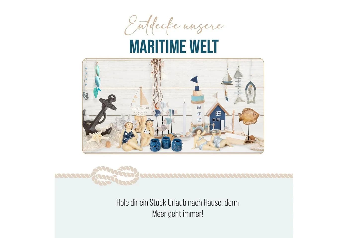 Logbuch-Verlag Dekofigur Holzfisch Blau-Weiß Maritim - Bild 3