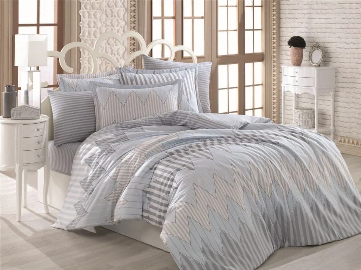 ROLFNERS Bettwäsche Fancy Blau 100% Baumwolle Bügelfreundlich