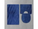 ROLFNERS Badematte 3-tlg. Set Blau Kunstfaser Rutschfest Bild 1