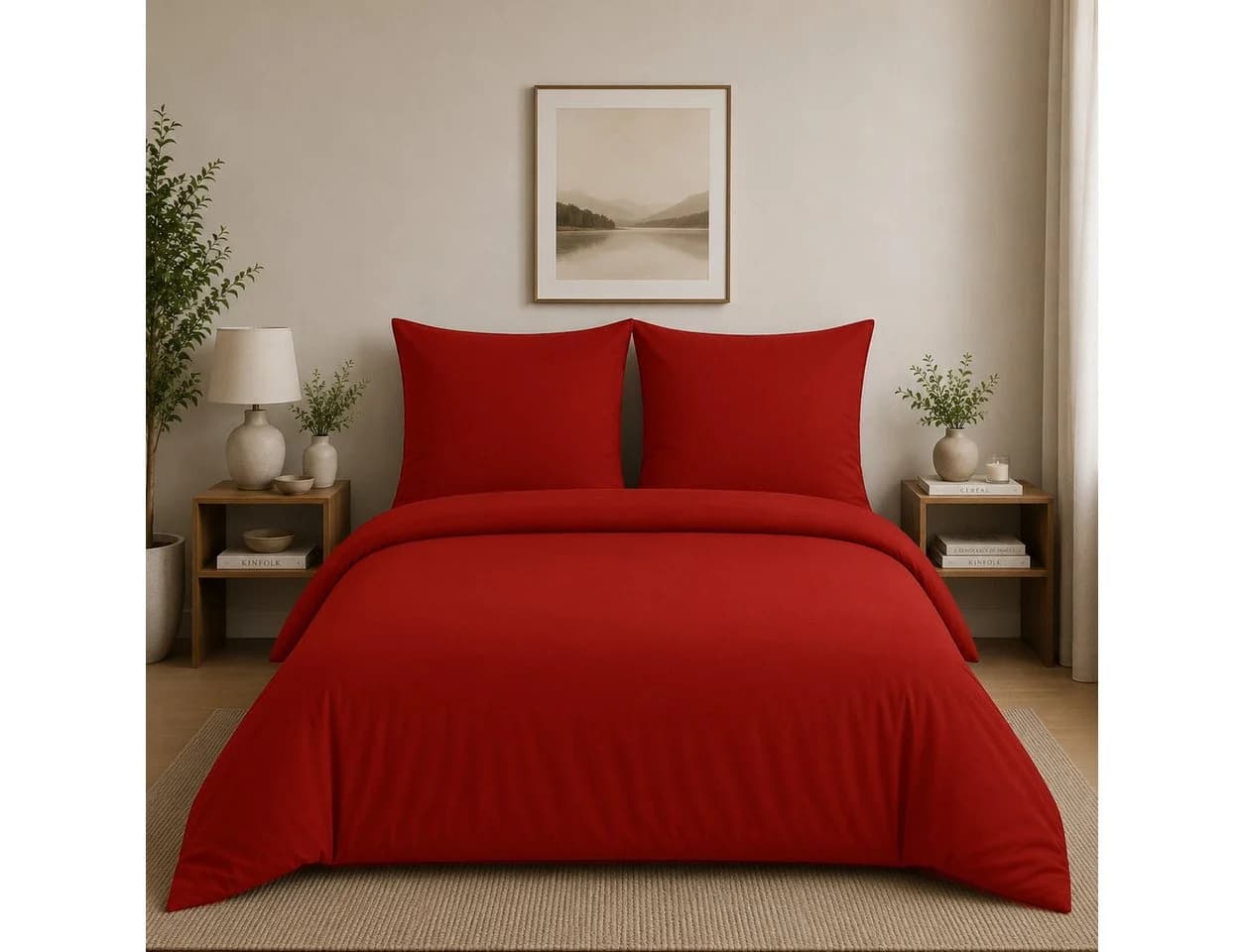 ROLFNERS Bettwäsche 200x200 cm 3-tlg. 100% Baumwolle Rot