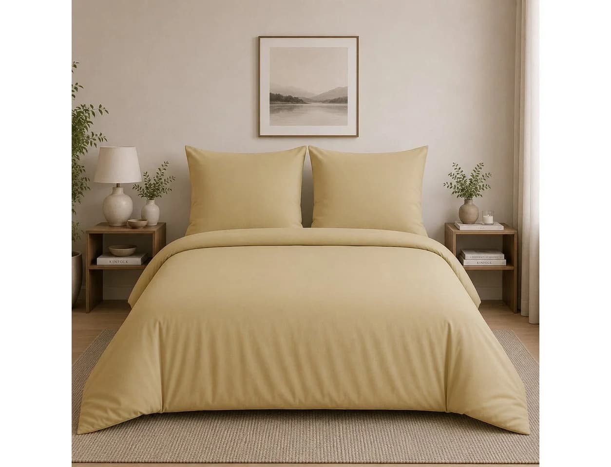 ROLFNERS Bettwäsche 200x200 cm 3-tlg. Beige 100% Baumwolle Ranforce