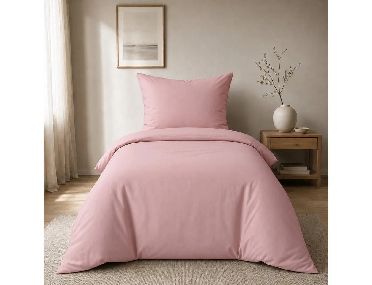 ROLFNERS Bettwäsche 135x200 cm Rosa 100% Baumwolle Ranforce