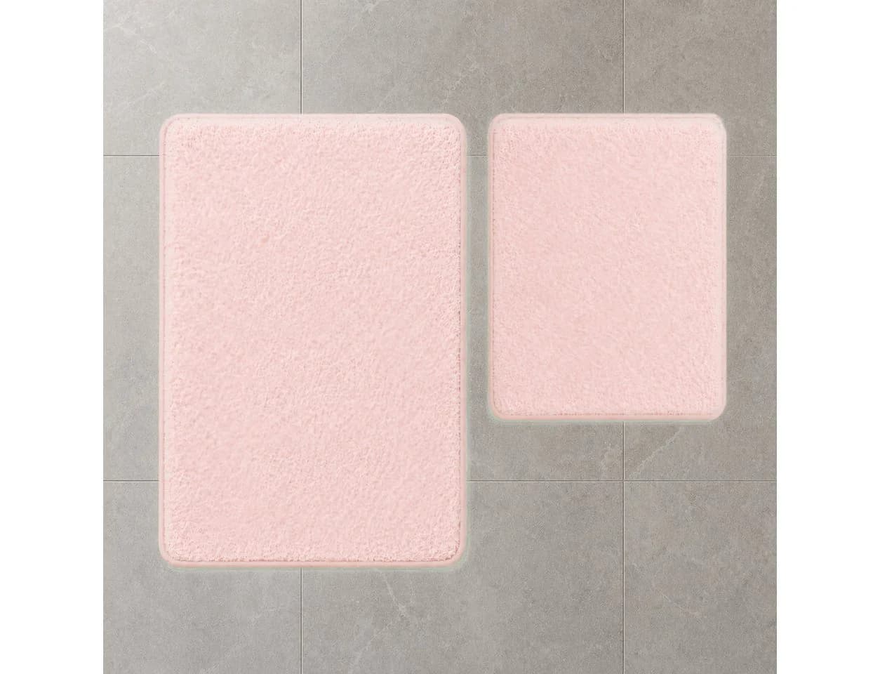 ROLFNERS Badematten-Set 2-tlg. Rosa Polyester Rutschfest