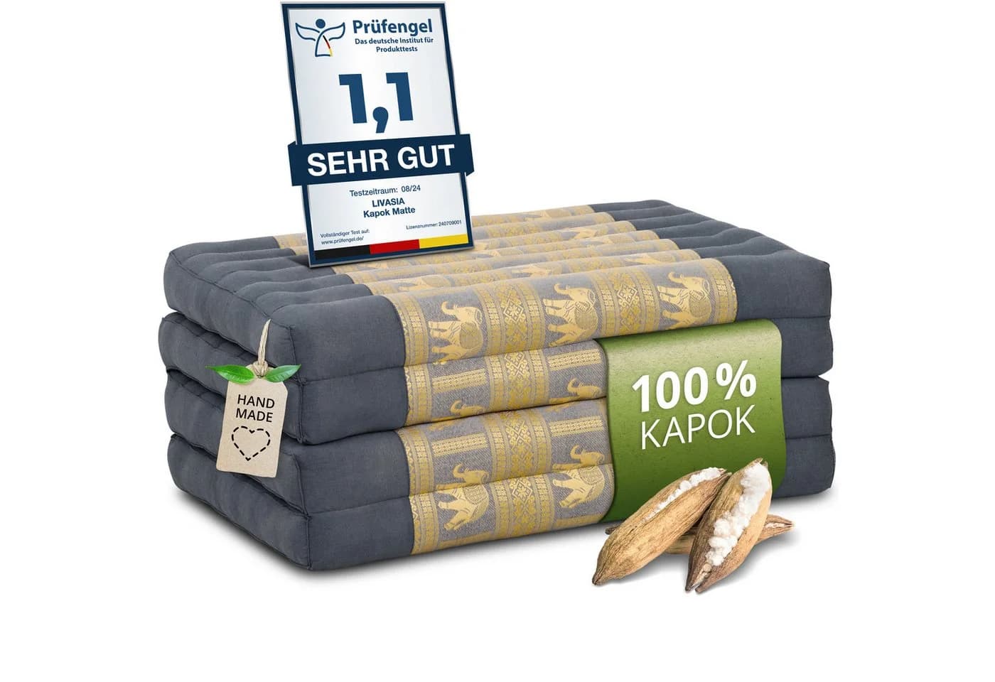 livasia Klappmatratze Deluxe 80x200 cm Kapok Vegan - Bild 2
