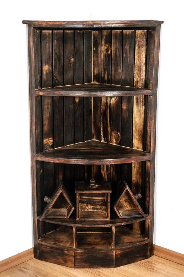 livasia Eckregal Bali Braunes Holzregal Handgefertigt - Bild 4