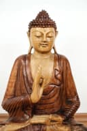 livasia Buddhafigur aus Massivholz, Vitarka Mudra, Ruheausstrahlend Bild 3