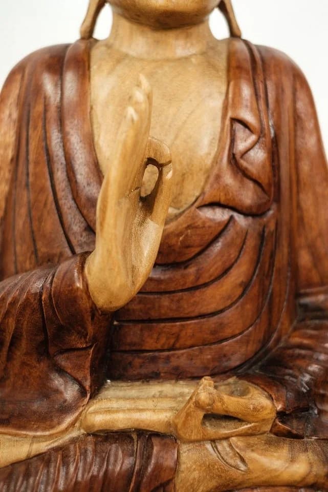 livasia Buddhafigur aus Massivholz, Vitarka Mudra, Ruheausstrahlend - Bild 4