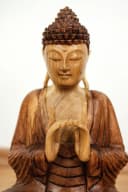 Livasia Buddhafigur Holz Statue 30 cm Bild 1