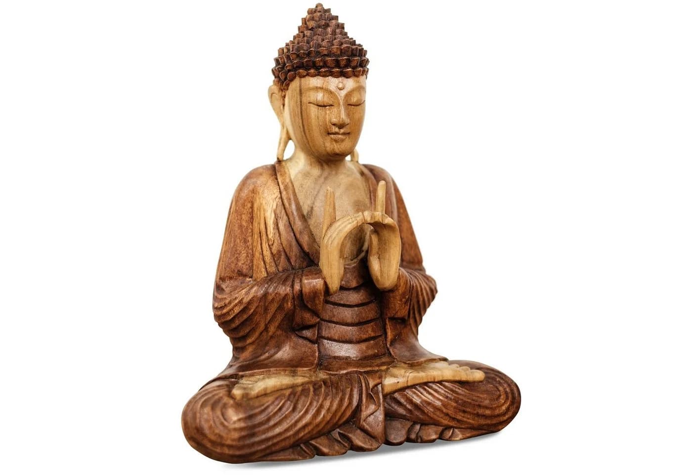 Livasia Buddhafigur Holz Statue 30 cm - Bild 2