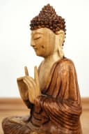 Livasia Buddhafigur Holz Statue 30 cm Bild 3