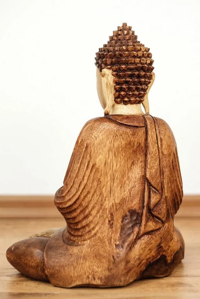 Livasia Buddhafigur Holz Statue 30 cm - Bild 5