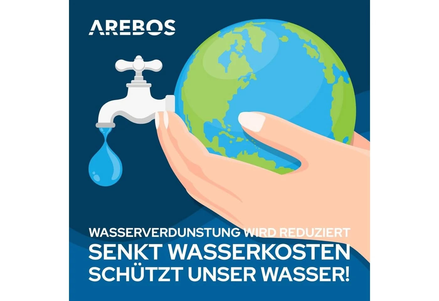 Arebos Solarabdeckplane Pool Solarfolie Blau 8 x 5 m - Bild 4