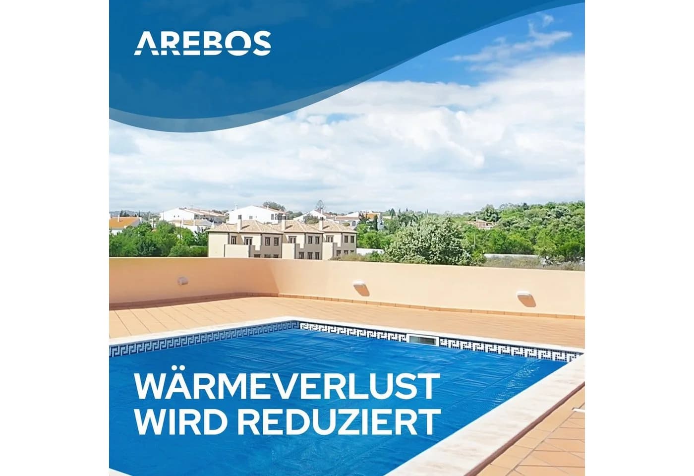 Arebos Solarabdeckplane Pool Solarfolie Blau 8 x 5 m - Bild 5