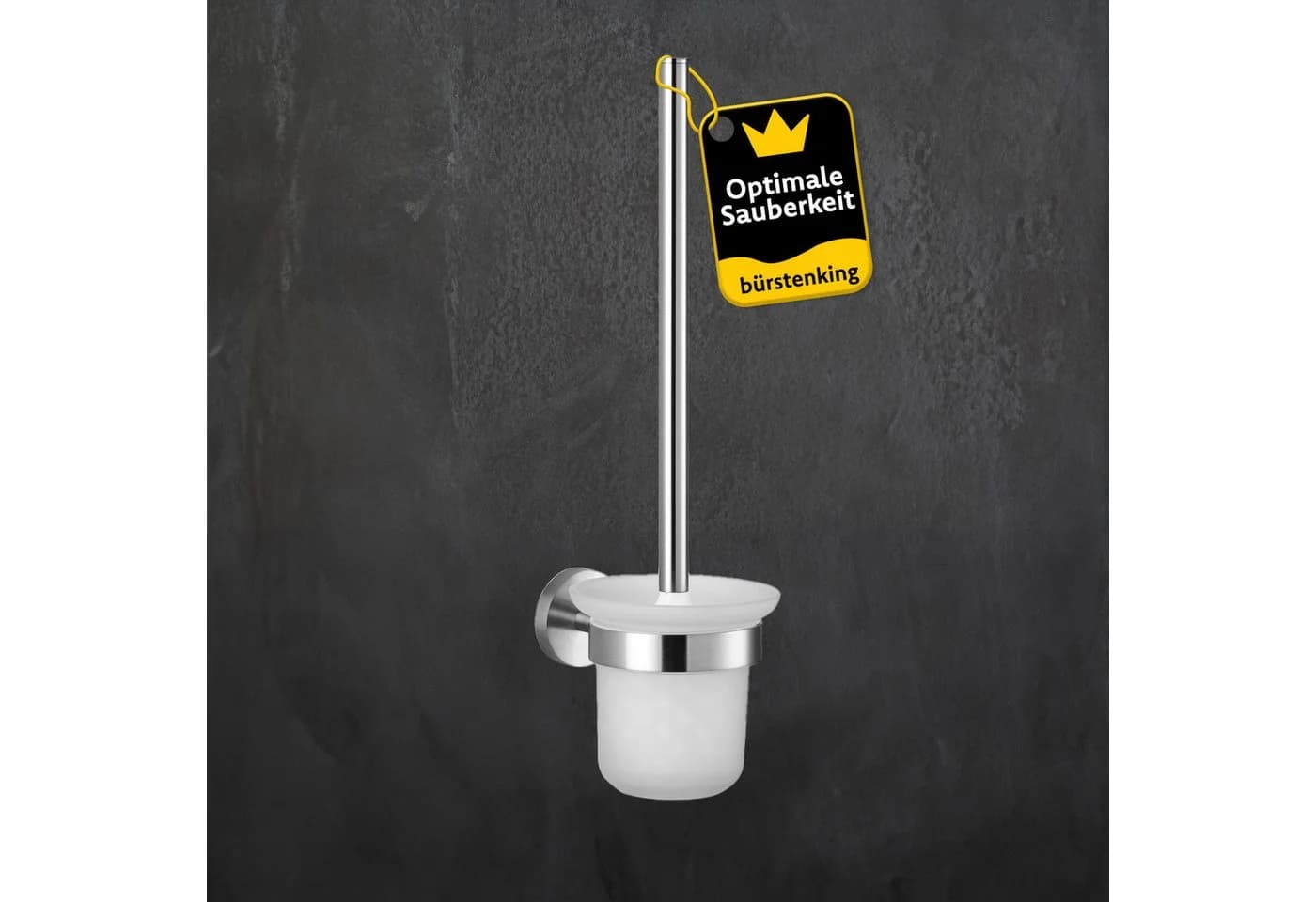 Bürstenking WC-Garnitur Edelstahl Matt Toilettenbürste mit Halter - Bild 2