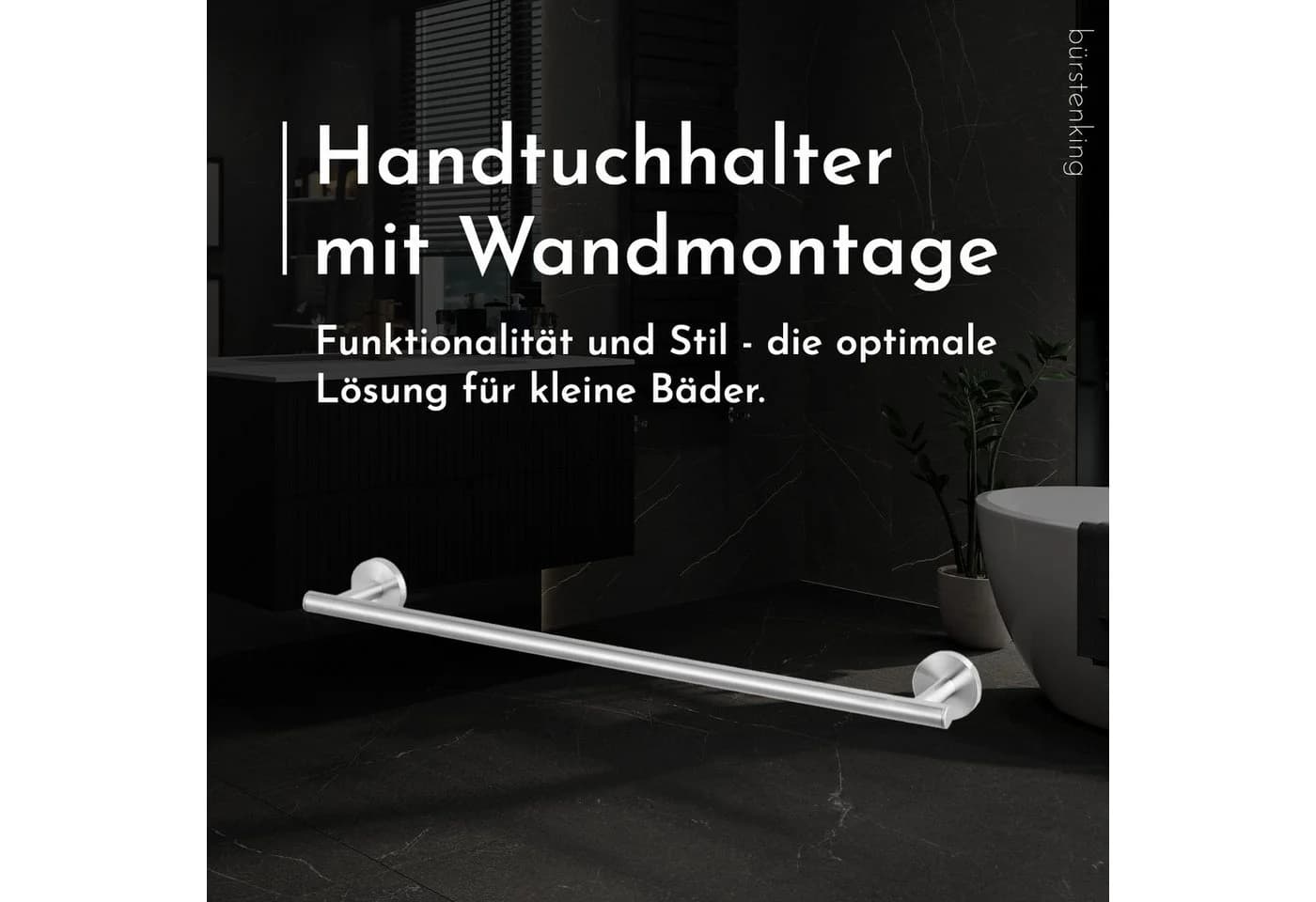 Bürstenking Handtuchhalter 60 cm Wand Badetuchhalter Edelstahl gebürstet Serie 190