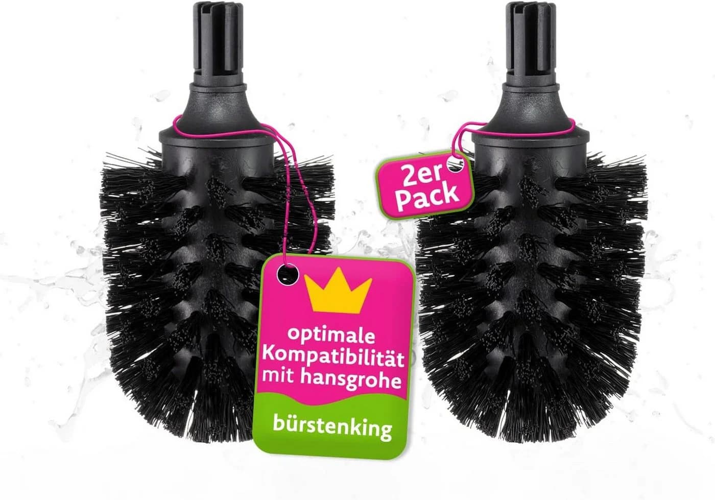 Bürstenking WC Ersatzbürstenkopf für hansgrohe Schwarz/Weiß - Bild 2