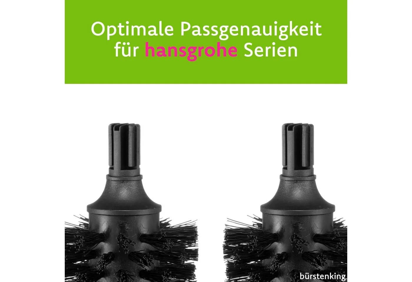 Bürstenking WC Ersatzbürstenkopf für hansgrohe Schwarz/Weiß - Bild 5