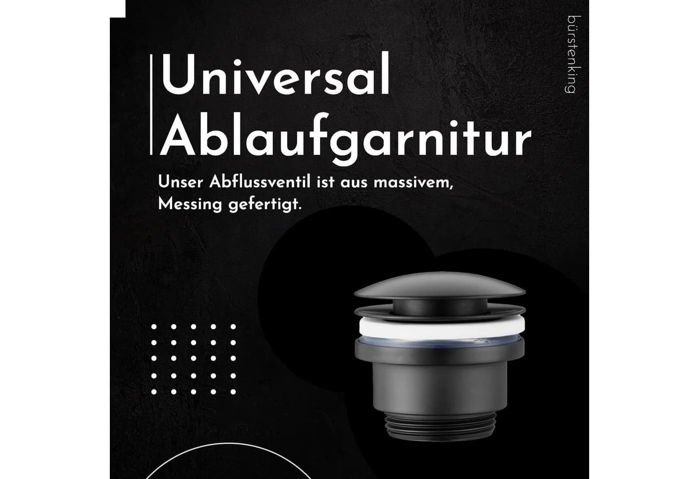 Bürstenking Ablaufgarnitur Ø 63 mm – Messing, Push-Open - Bild 3