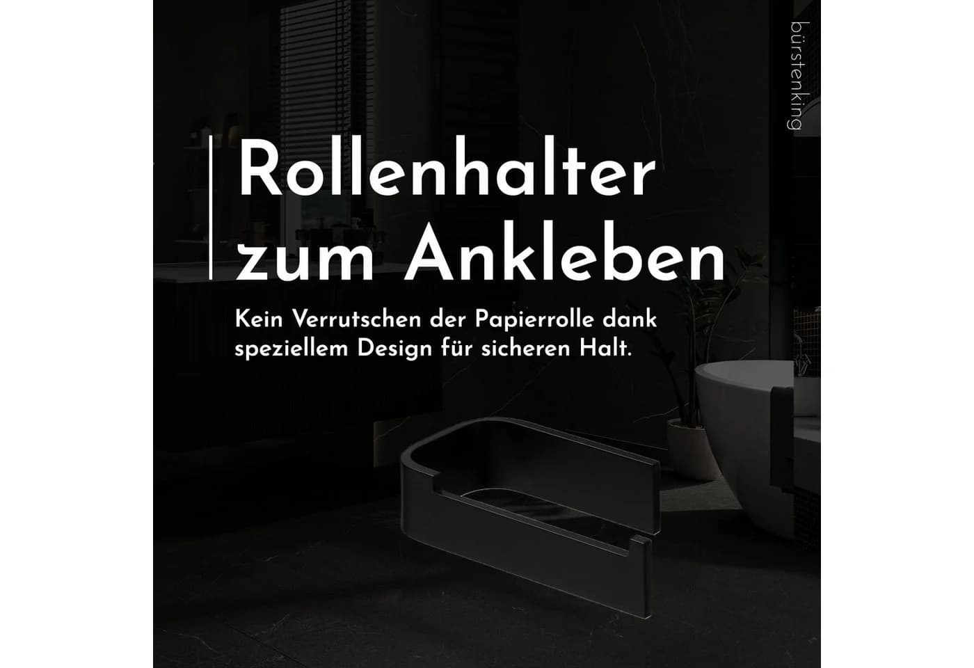 Bürstenking Toilettenpapierhalter ohne Bohren Aluminium Silber