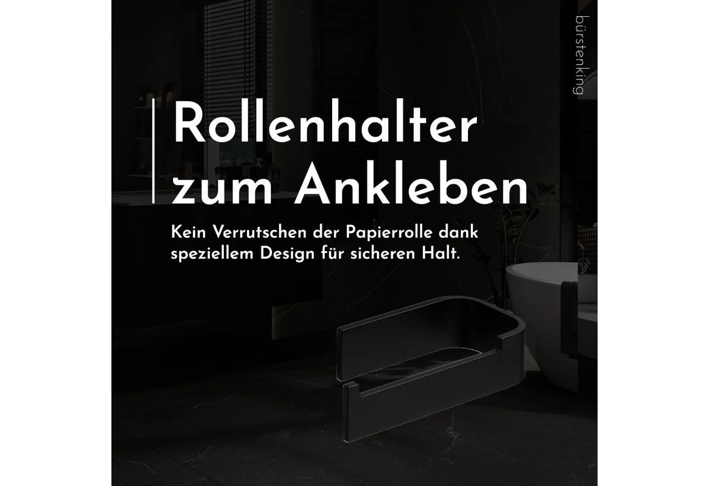 Bürstenking Toilettenpapierhalter ohne Bohren Aluminium Silber