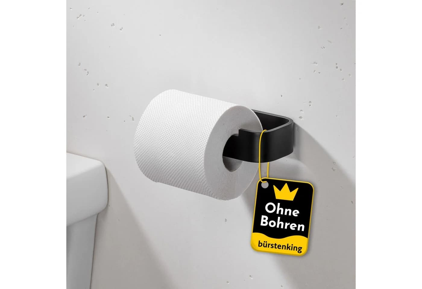 Bürstenking Toilettenpapierhalter ohne Bohren Aluminium Silber - Bild 2