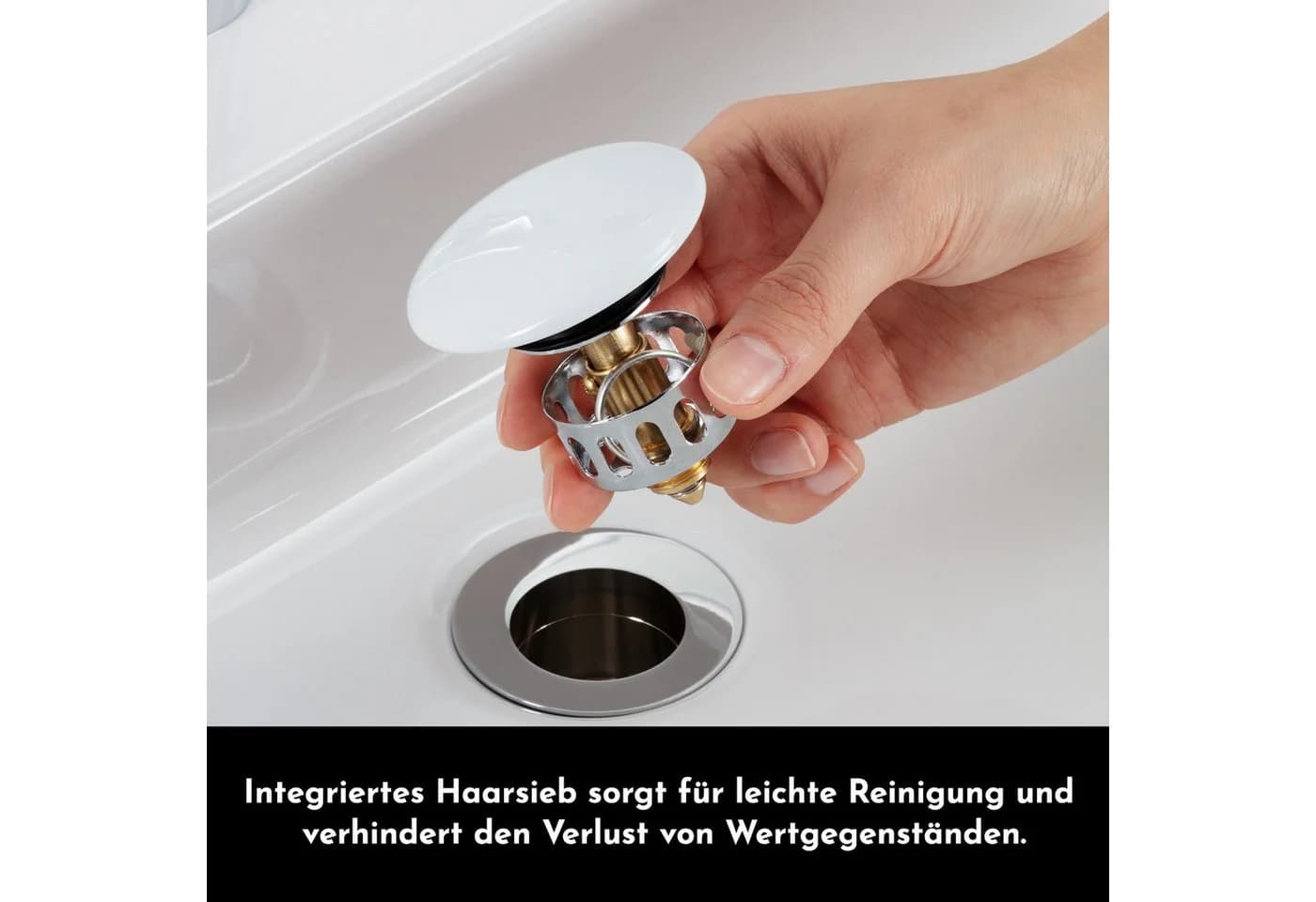 Bürstenking Ablaufgarnitur Ø 63/66 mm Push-Open Chrom - Bild 3
