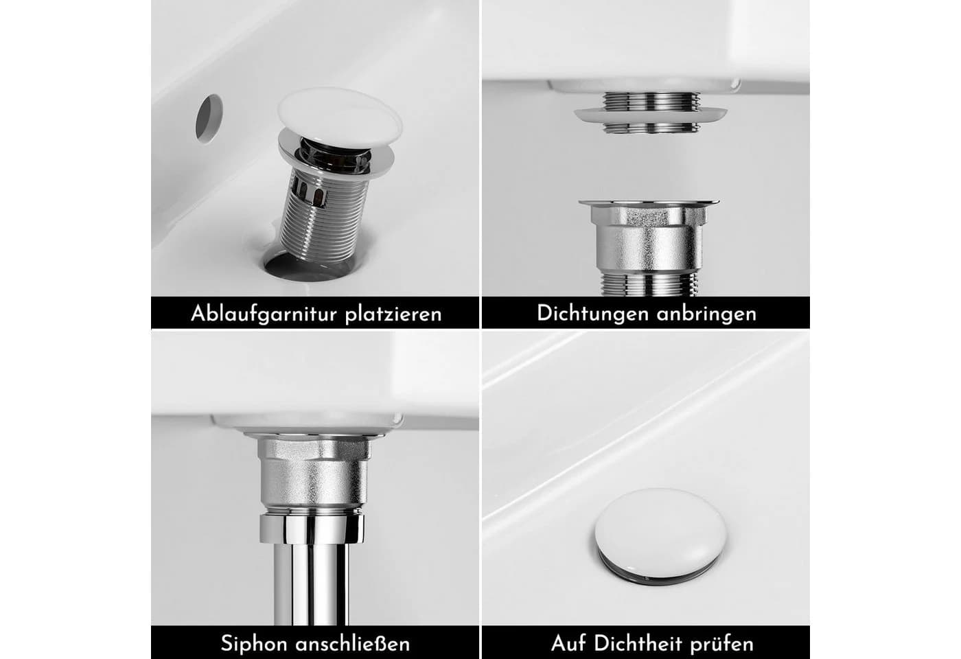 Bürstenking Ablaufgarnitur Ø 63/66 mm Push-Open Chrom - Bild 5