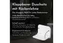 Bürstenking Duschklappsitz klappbar mit Rückenlehne weiß Bild 1