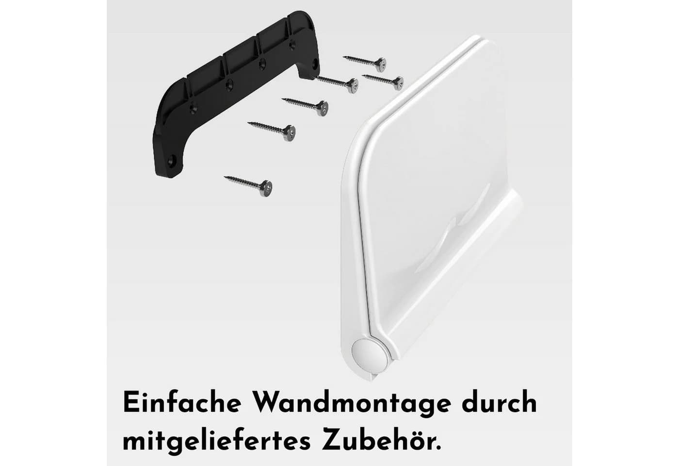 Bürstenking Duschklappsitz klappbar mit Rückenlehne weiß - Bild 4