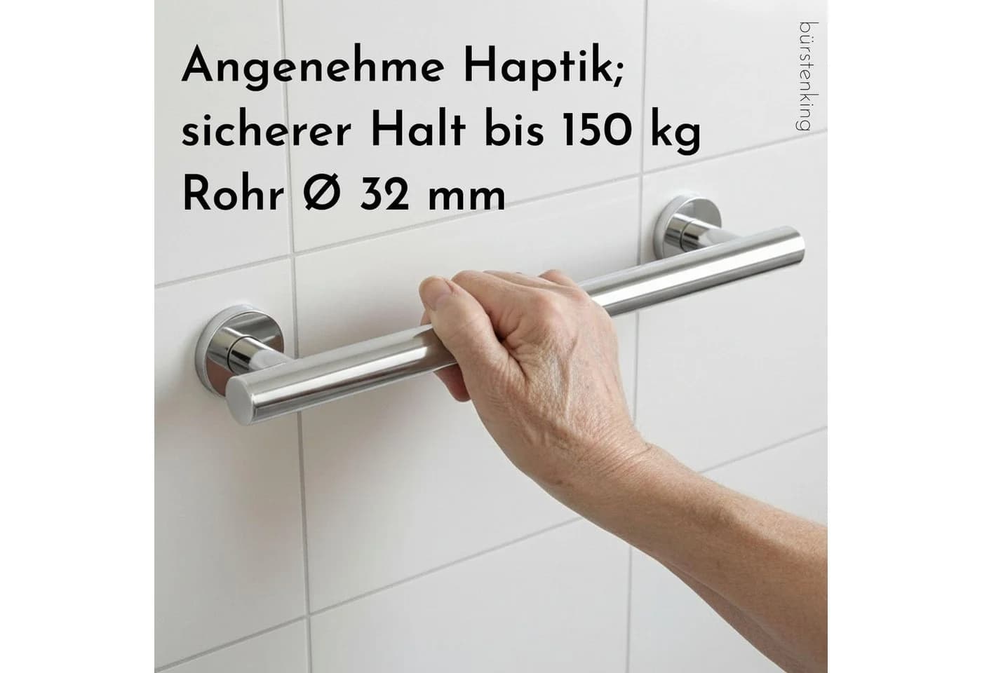 Bürstenking Haltegriff 400 mm Chrom massiv Messing