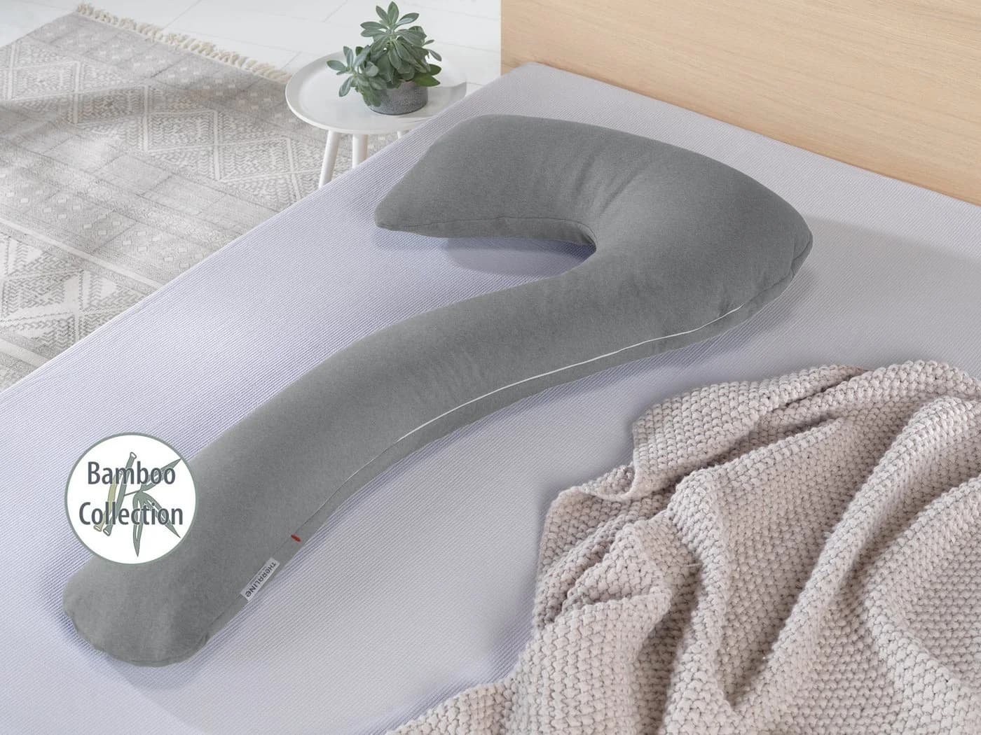 Theraline my7 Schlaf- & Stillkissen 80 x 150 cm Melange Mittelgrau
