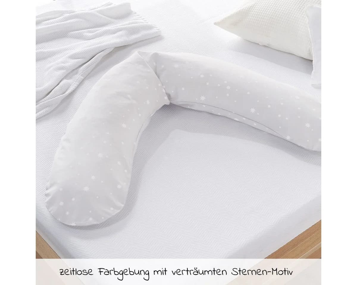 Theraline Stillkissen Dodo Mikroperlen-Füllung Grau 170 cm